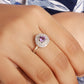925 Sterling Silver Natural Amethyst Halo Ring | February Birthstone | Dainty Purple Gemstone Engagement Ring