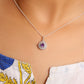 925 Sterling Silver Natural Amethyst Halo Pendant Necklace | February Birthstone Purple Gemstone Jewelry for Women