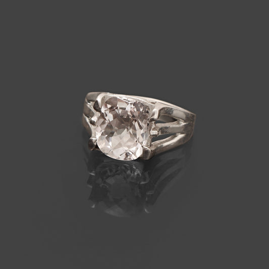 Natural Crystal Quartz 925 Sterling 8 US Silver Ring | Healing Crystal Ring
