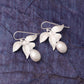 925 Silver Orchid flower Pearl Earring