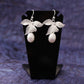 beautiful 925 Sterling silver orchid flower earring with pearl