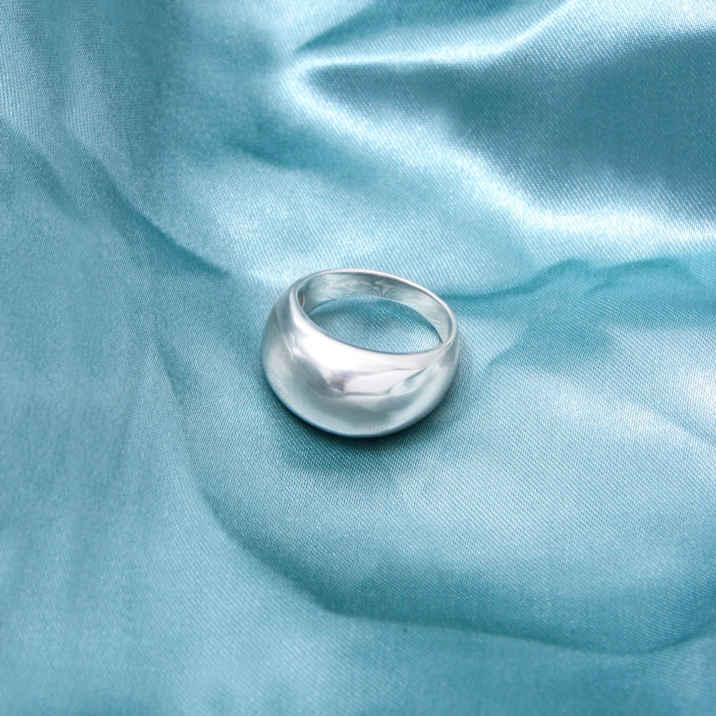 925 Sterling Silver Chunky Dome Band Ring | High Polish Wide Silver Statement Ring for Women & Men