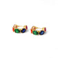Multi Gemstone Quartz Hoop Earrings – Colorful Gold-Plated Statement Hoops for Women