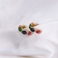 Multi Gemstone Quartz Hoop Earrings – Colorful Gold-Plated Statement Hoops for Women