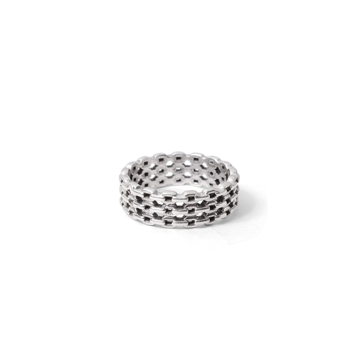 Sterling Silver Linked Chain Ring | Stylish Minimalist Link Design Ring for Everyday Wear