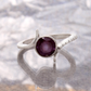 pure 925 sterling silver ring with purple amethyst gemstone