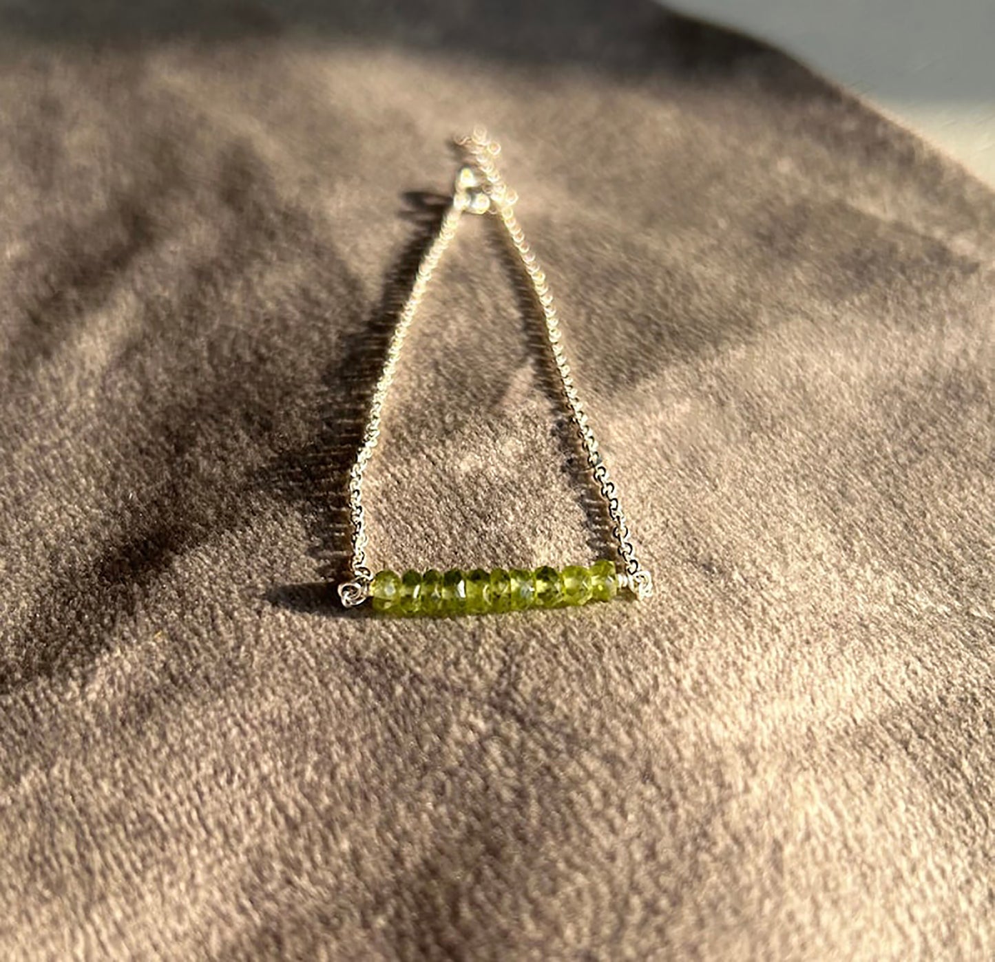 Natural Peridot Minimalist 925 Sterling silver for Women