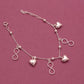 Infinity-Heart Shape Silver Sterling Bracelet, 925 Sloid Sterling Silver  Bracelet ,Charm Bracelet For Women, Handmade Jewelry Gifted Item.