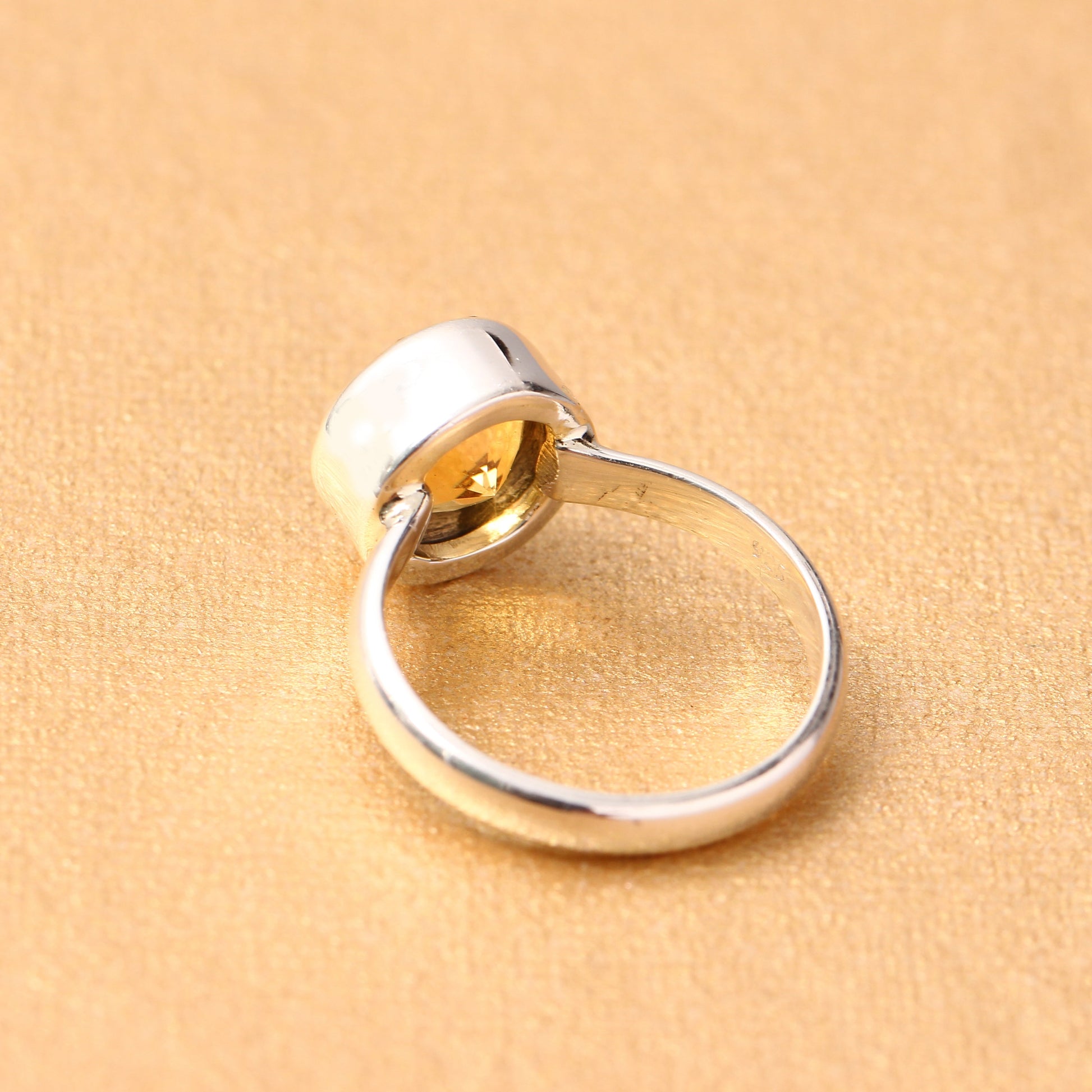 925 Sterling Silver Citrine Ring, November Birthstone 7 US Ring Size GemsRush