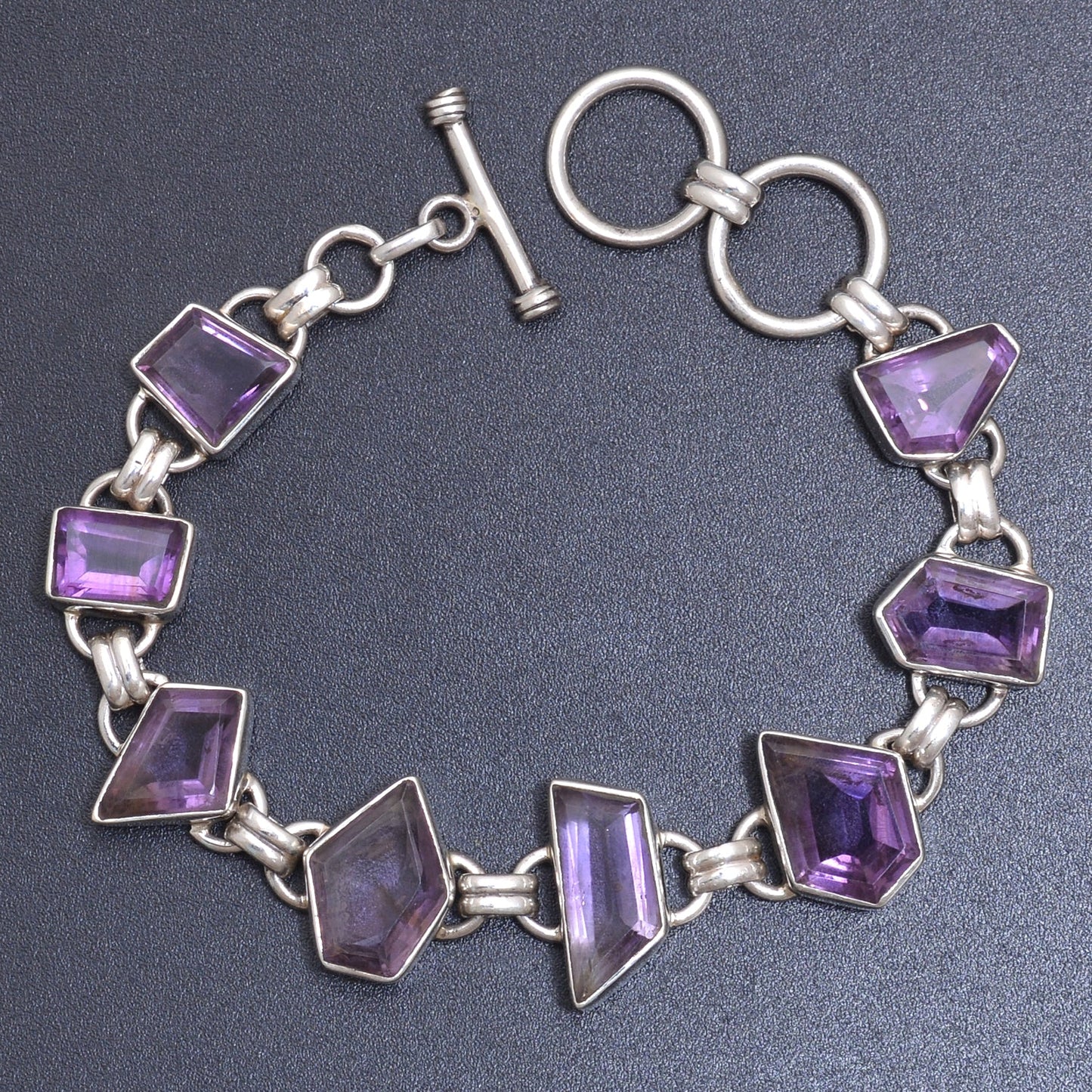 925 Sterling Silver Purple Amethyst Bracelet GemsRush