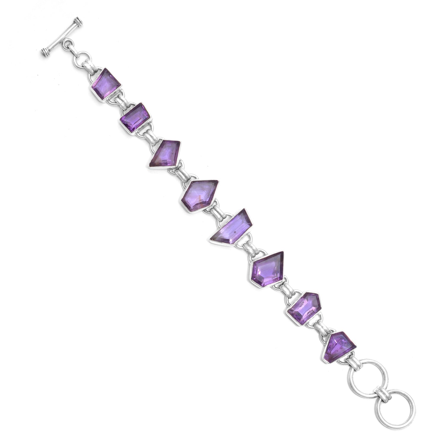 925 Sterling Silver Purple Amethyst Bracelet GemsRush