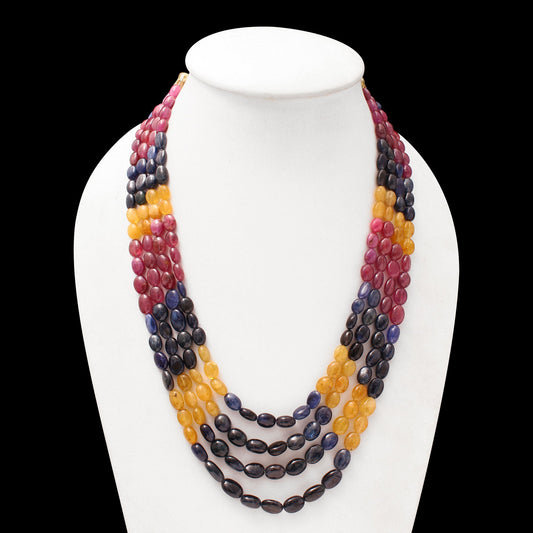 Adorable Multi Sapphire Gemstone Layered Necklace | Natural Gemstone For Natural Beauty GemsRush
