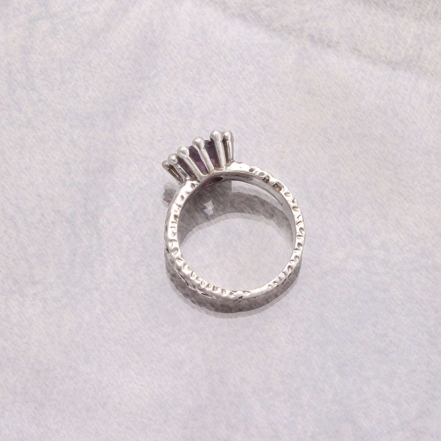 Amethyst Gemstone 925 Silver Crown Ring Size 7 US GemsRush