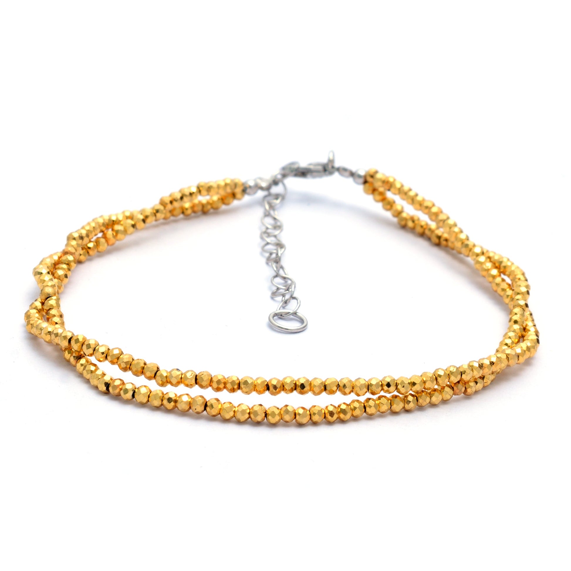 Appealing Gold Hematite 8 Inch Gemstone Bracelet For Women GemsRush