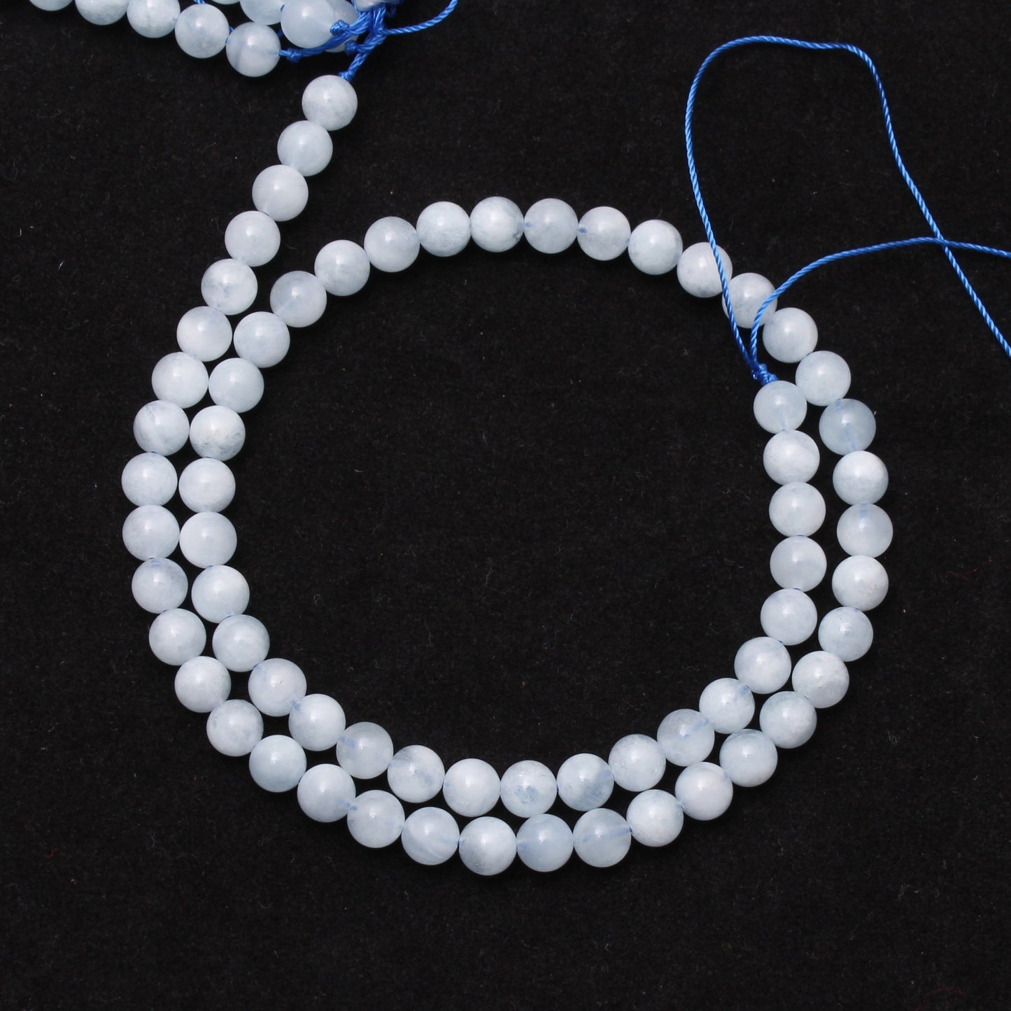 Aquamarine Round Beads, 6 mm Loose Beads Strand, 16 Inches GemsRush
