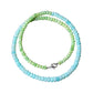 Beautiful  Green Opal & Blue Peruvian Opal Beaded Necklace ,Smooth Rondelle Beaded Necklace GemsRush