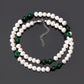 Beautiful Pearl And Aventurine Gemstone Round And Rondelle Beads Necklace 18 Inch GemsRush