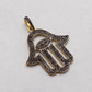 Black Spinel Hamsa With Evil Eye Silver ( Oxidized ) pePendant, GemsRush