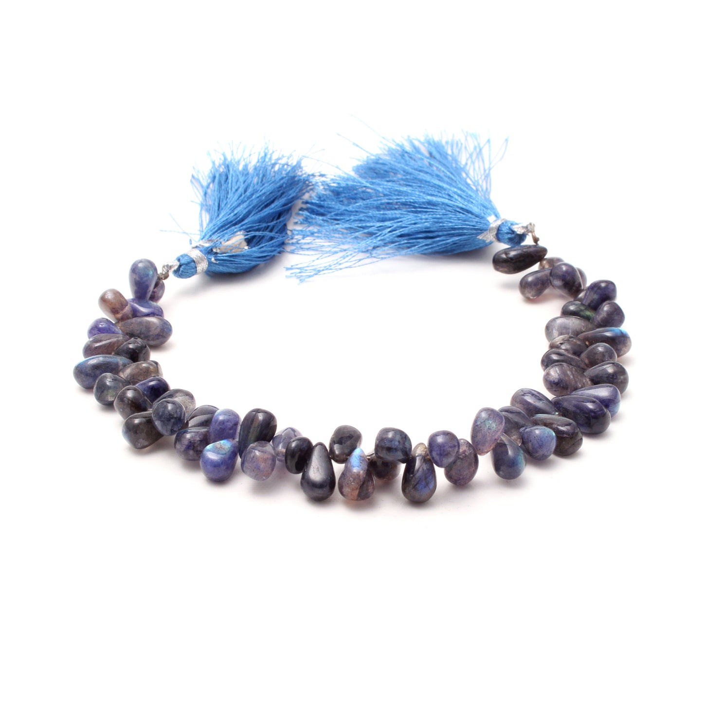 Blue Fire Labradorite Drop Shape Smooth Beads 8 Inch Plain Gems Strand GemsRush