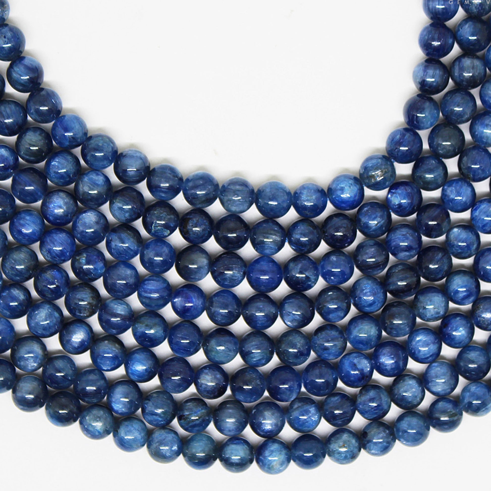 Blue Kyanite Gemstone Beads, Round Smooth 8 mm Beads For Craft Making GemsRush