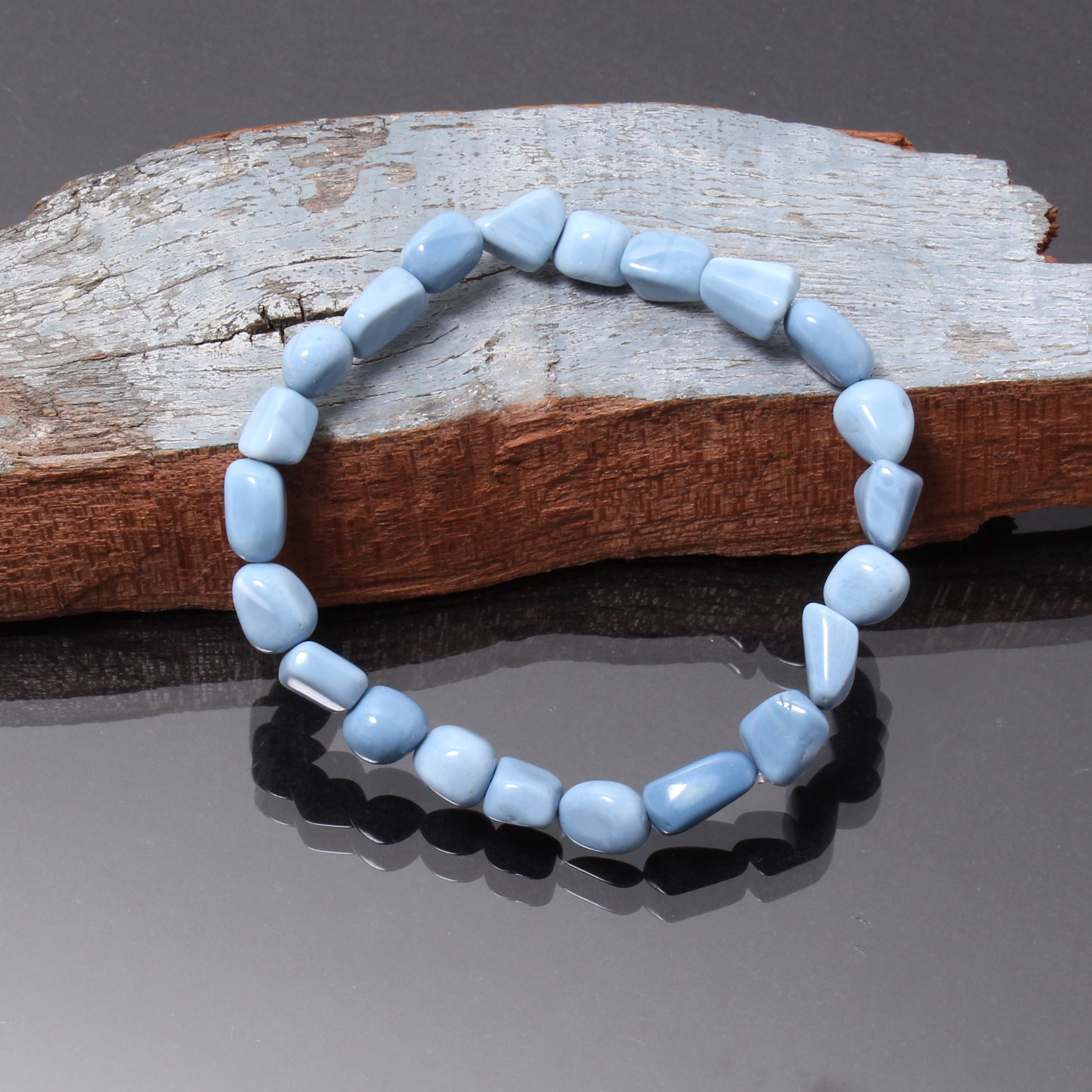 Blue Opal Gemstone Fancy Stretchable Bracelet GemsRush