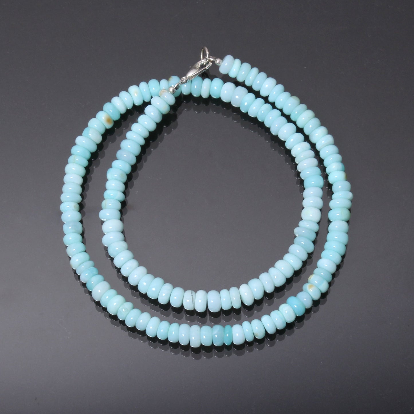 Blue Peruvian Opal Beaded Necklace, Opal Choker Necklace, Spring Necklace For Men's & Women's GemsRush