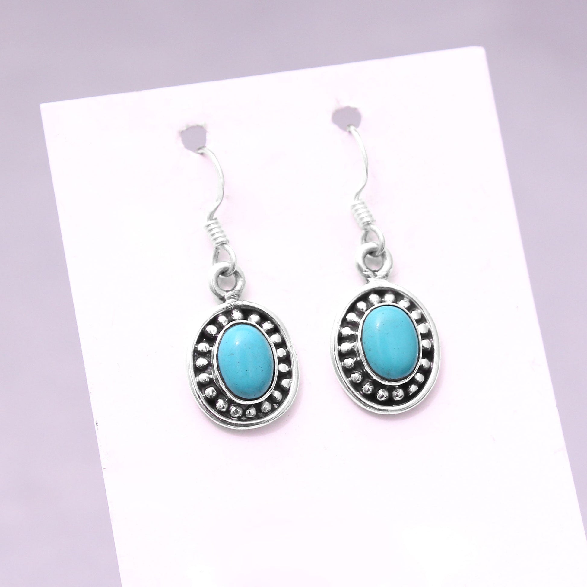 Charming Turquoise Silver Dangle Earring - Every Occasion Wear GemsRush