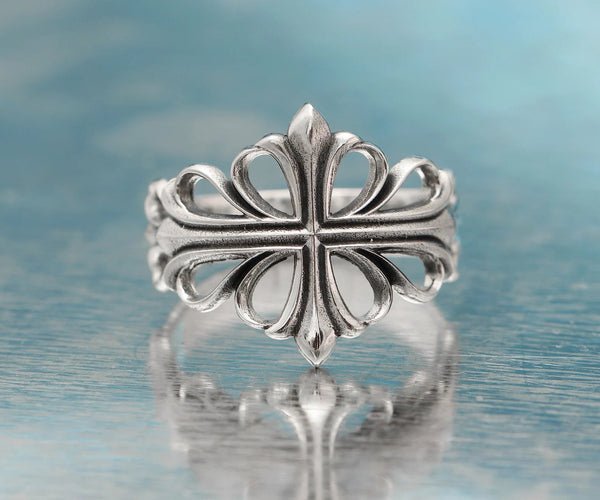 アクセサリー Chrome Hearts Ring Chrome-Heart-Ring-Cross-Flower