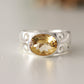 Dainty Citrine Silver Engagement Ring For Her ( 7 1/2 Us Ring Size ) GemsRush