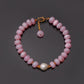 Elegant Pink Opal Gold Plated Chain Bracelet: Delight In Charming Smooth Gemstone Beads GemsRush