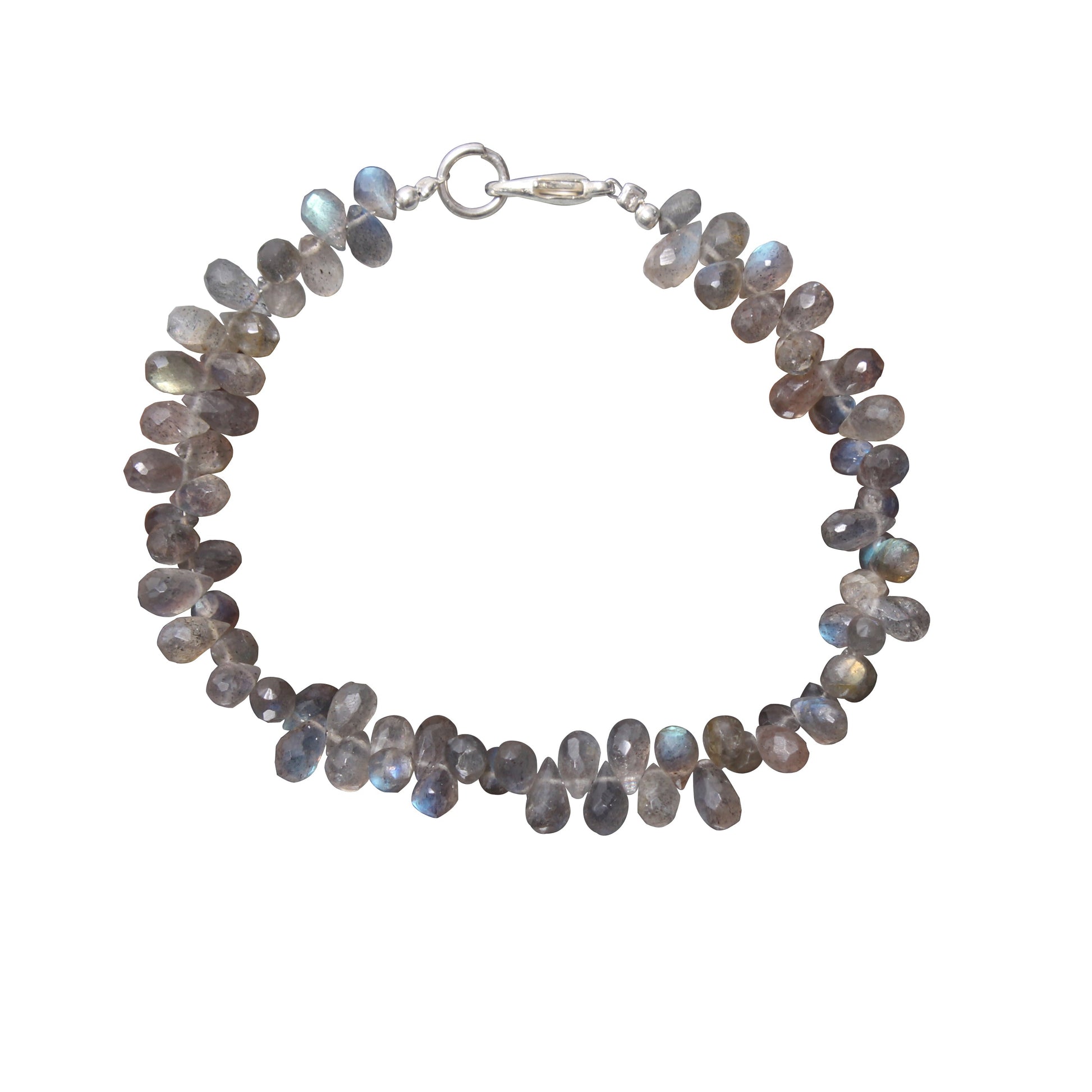 Fancy Drop Shape Bracelet Studded With Natural Blue Fire Labradorite Gemstone GemsRush
