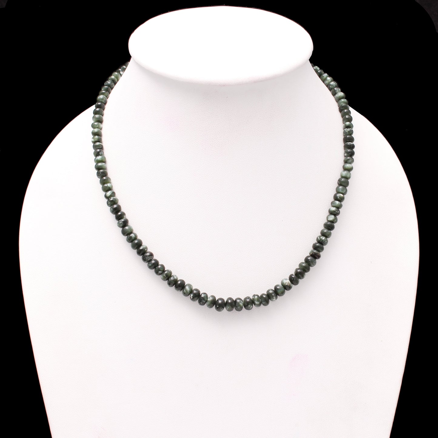 Genuine Green Seraphinte Gemstone Rondelle Beads Necklace GemsRush