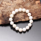 Genuine White Opal Beaded Bracelet, Smooth Round White Gemstone Bracelet-Stretch Bracelet-Adjustable Bracelet-Gifts Ideas GemsRush