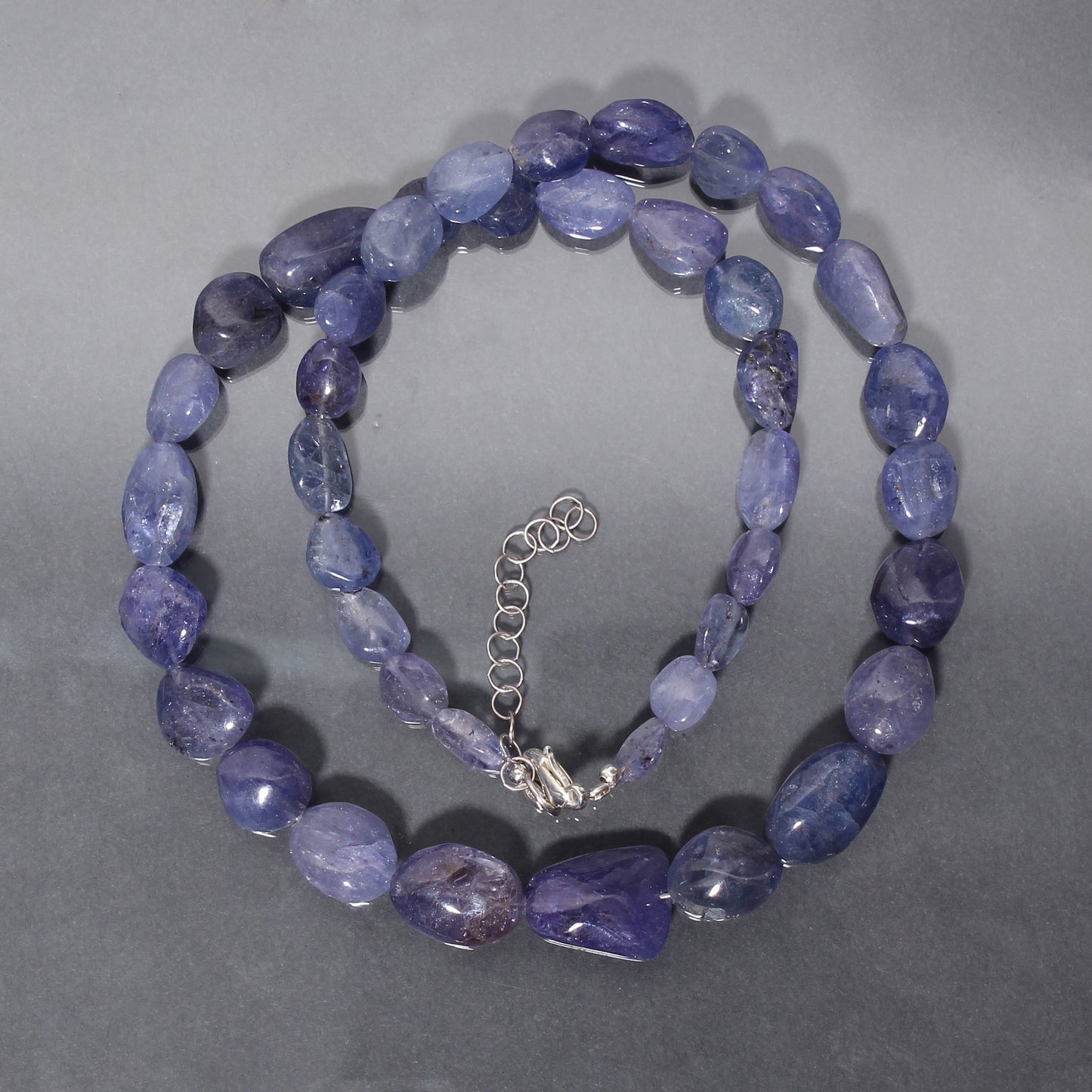 Gorgeous Tanzanite Smooth Nuggets Beaded Necklace GemsRush