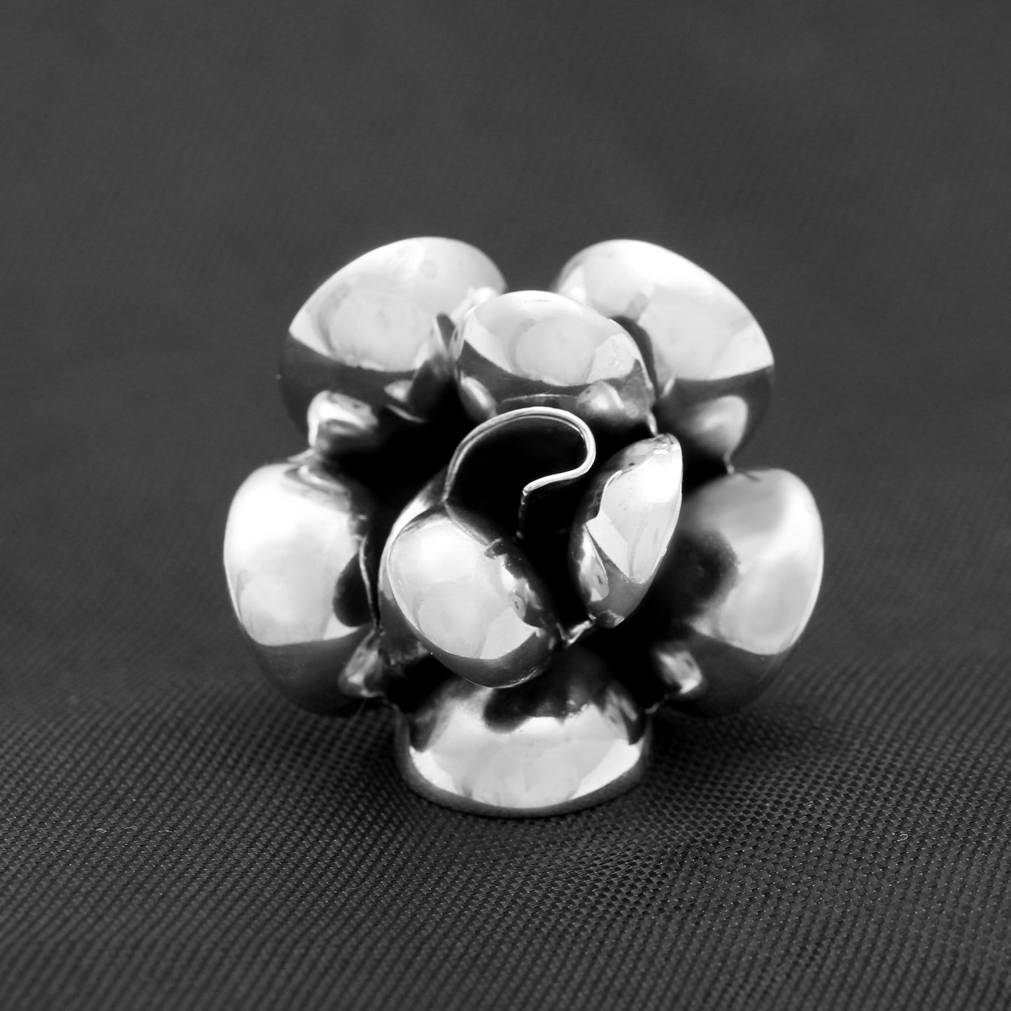 Gothic Huge Flower Silver Ring GemsRush