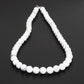 Graceful White Howlite Round Beaded Necklace GemsRush