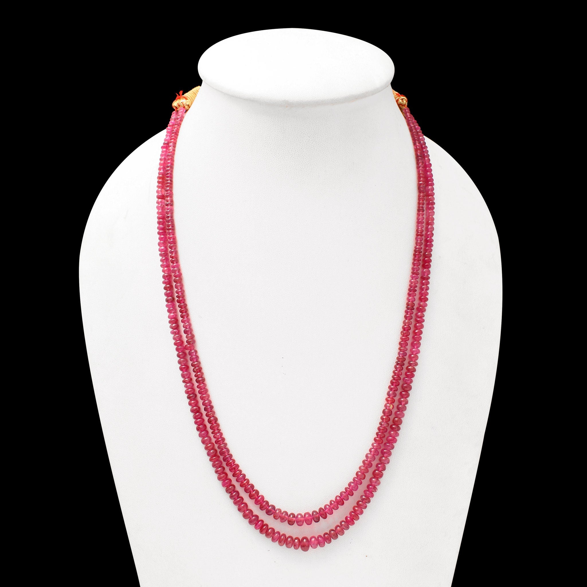 Natural Ruby Sarafa 2 Layered Necklace For Women – GemsRush