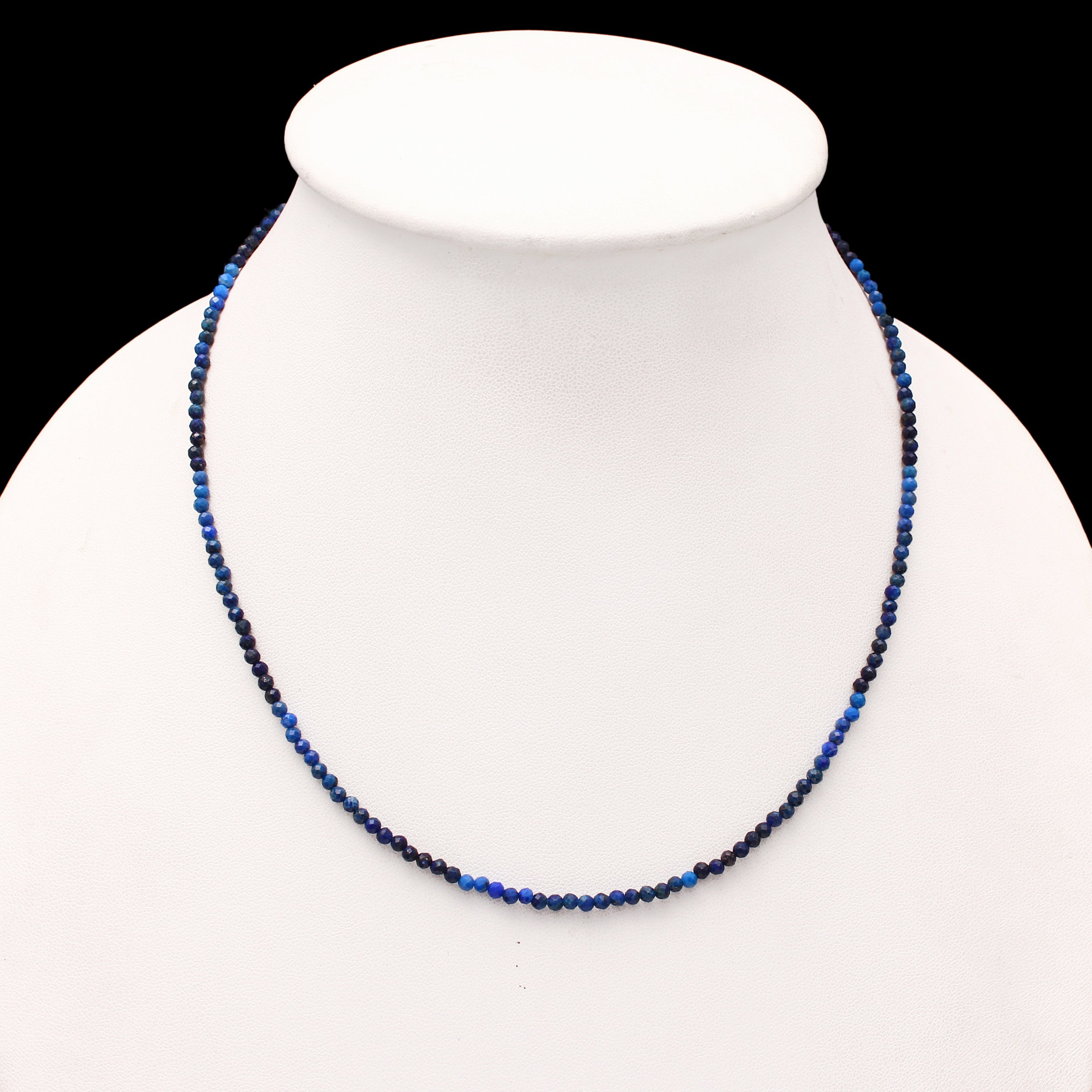 Large Round & Smooth Lapis Lazuli Beads and Gold Beads Necklace – DDeco  Jewels