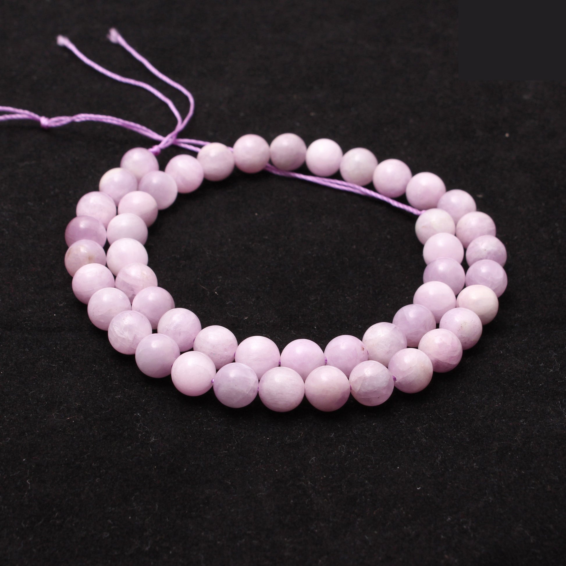 Lavender Kunzite Round Beads 8 mm, Handmade Jewelry Making Strand 8 Inches GemsRush