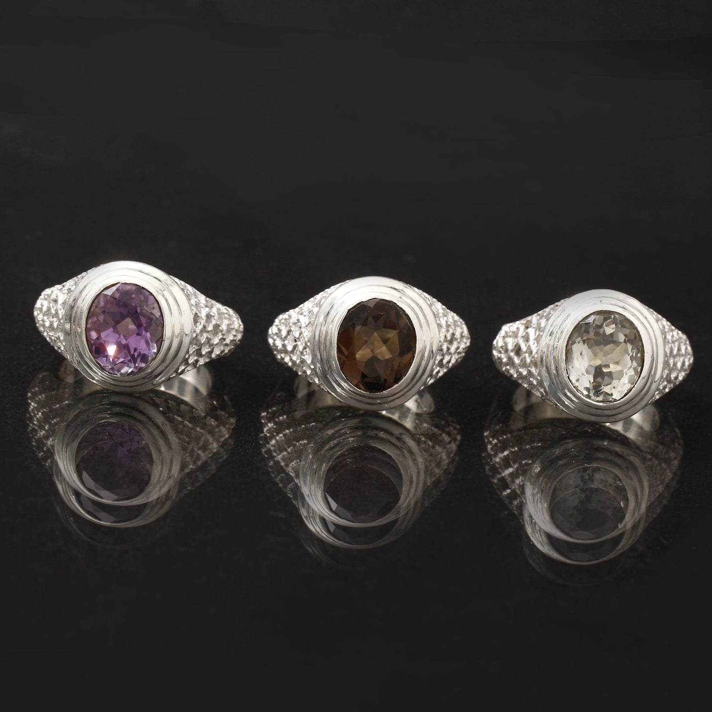 Light-Purple Amethyst Natural Silver Gemstone Ring ,February Birthstone Ring ,Dainty Ring . GemsRush