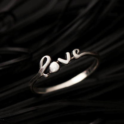 Love Engraved Silver Ring Impressive Gift Her GemsRush