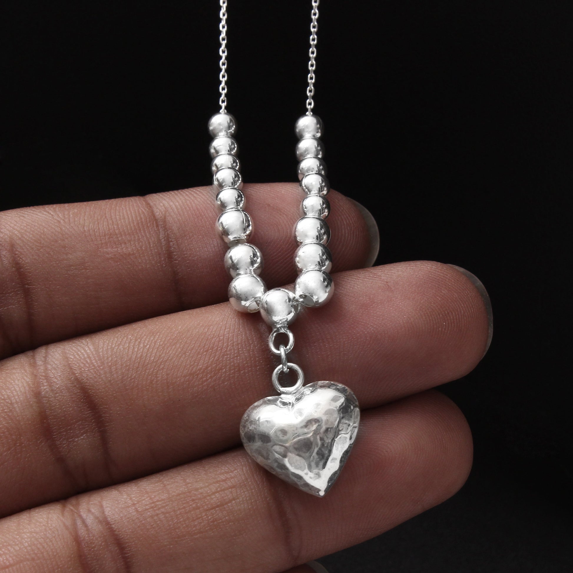 Love Puffy Heart Hemmer Necklace GemsRush