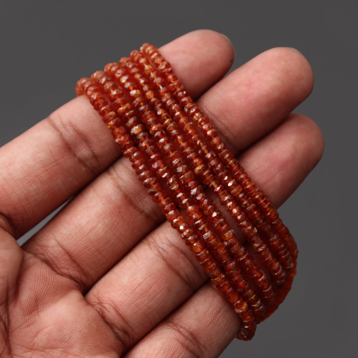 Lustrous Orange Kyanite Rondelle Beads GemsRush