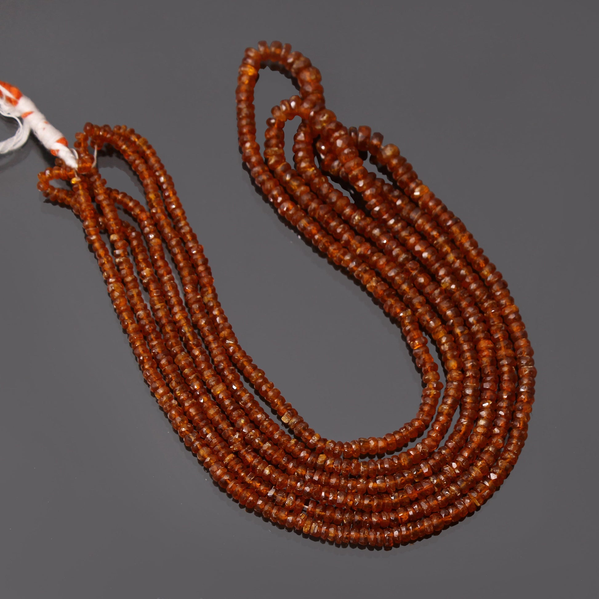 Lustrous Orange Kyanite Rondelle Beads GemsRush