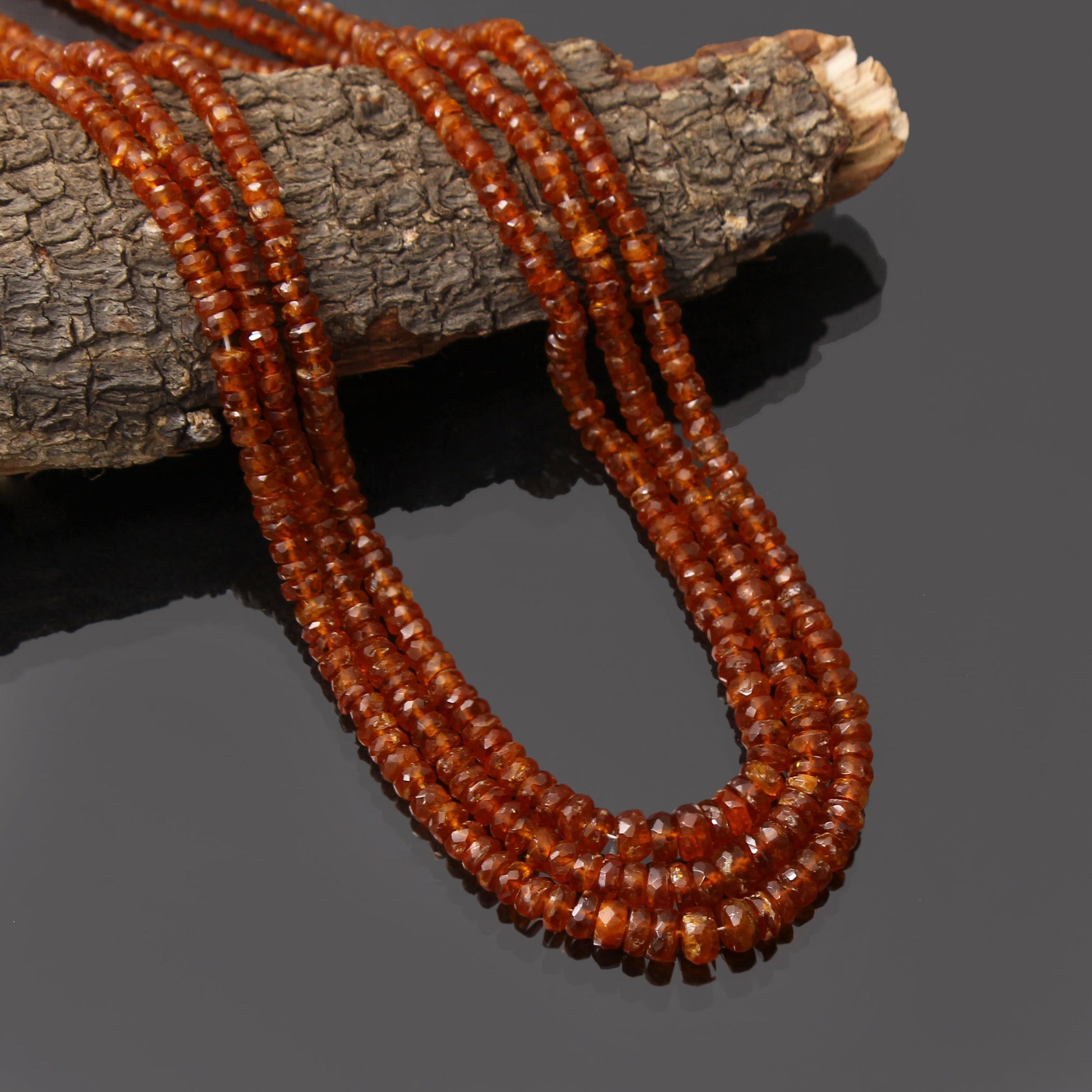 Lustrous Orange Kyanite Rondelle Beads GemsRush