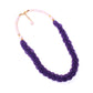 Luxurious Hand Woven Amethyst Pearl Necklace with Sterling Silver Gold Plated Chain GemsRush