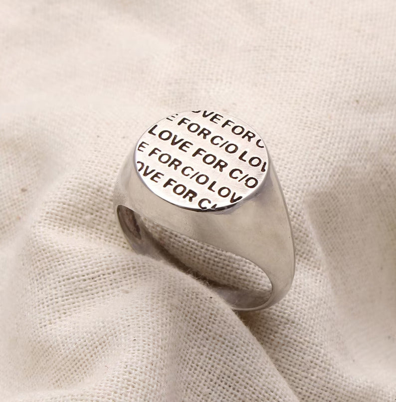 Men's Signet Silver Ring ( 9 1/2 Us Ring Size ) GemsRush