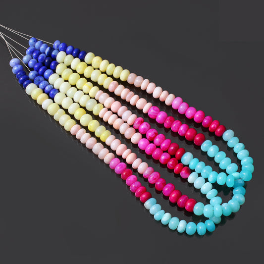 Multi Candy Opal Rondelle Beads Strand 8-9 mm, DIY Jewelry Making Strand 16 Inches GemsRush