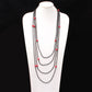 Natural Black Spinel & Red Coral Faceted Rondelle Smooth Necklace , Gift for women. GemsRush
