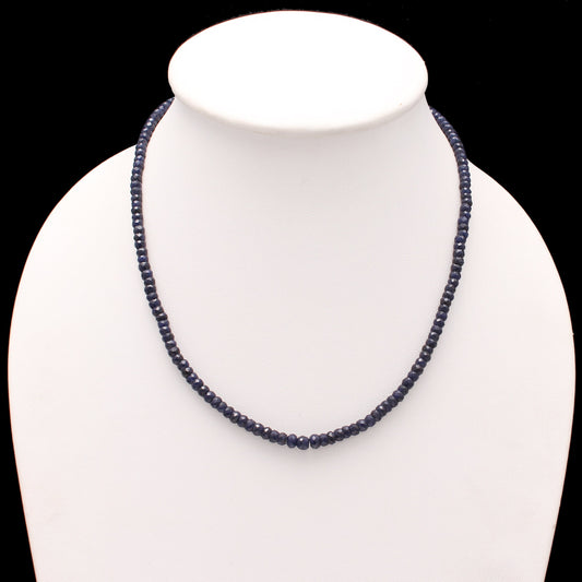 Natural Blue Sapphire Beaded Necklace-Precious Stone Beads Necklace, Blue Gemstone Jewelry-Best Gift For Her / Him. GemsRush